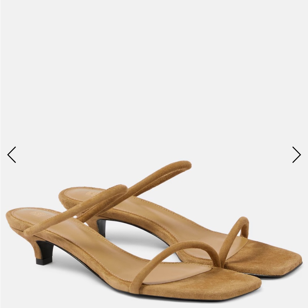 Toteme The Minimalist Suede Slide Kitten Heeled Sandals